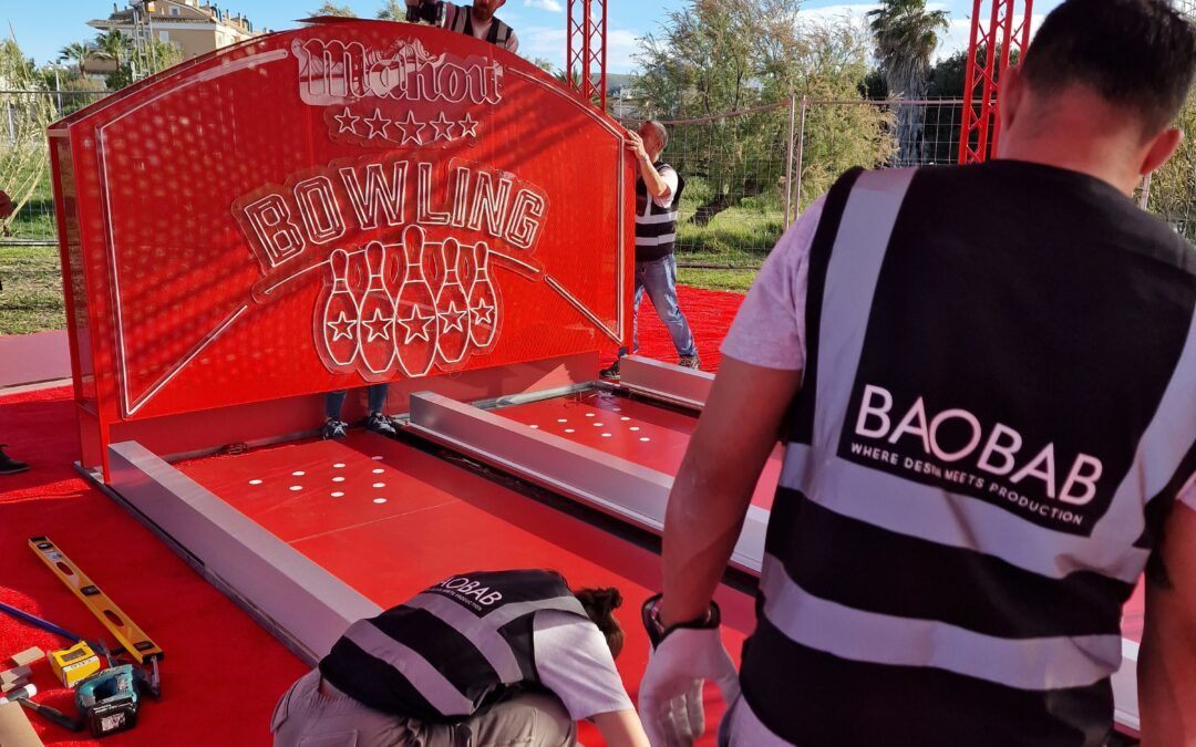 Construccion efimera marketing: minibolera para festivales